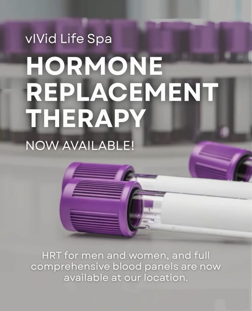 Vials for taking blood to do comprehensive testing for hormones in men and women at vIVid Life Spa.